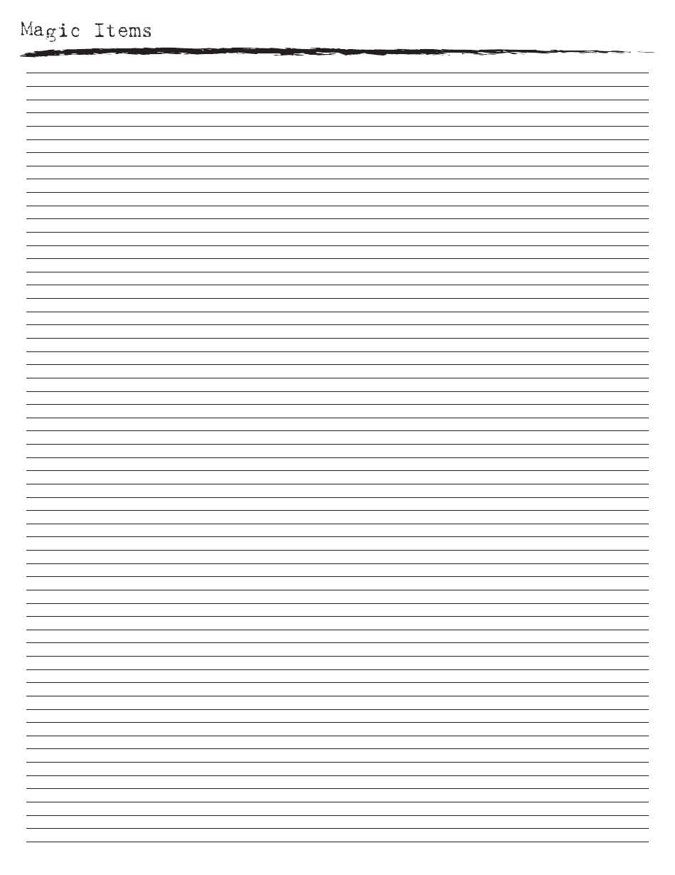 Rolemaster Character Sheet, Page 19