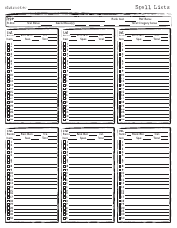 Rolemaster Character Sheet, Page 23