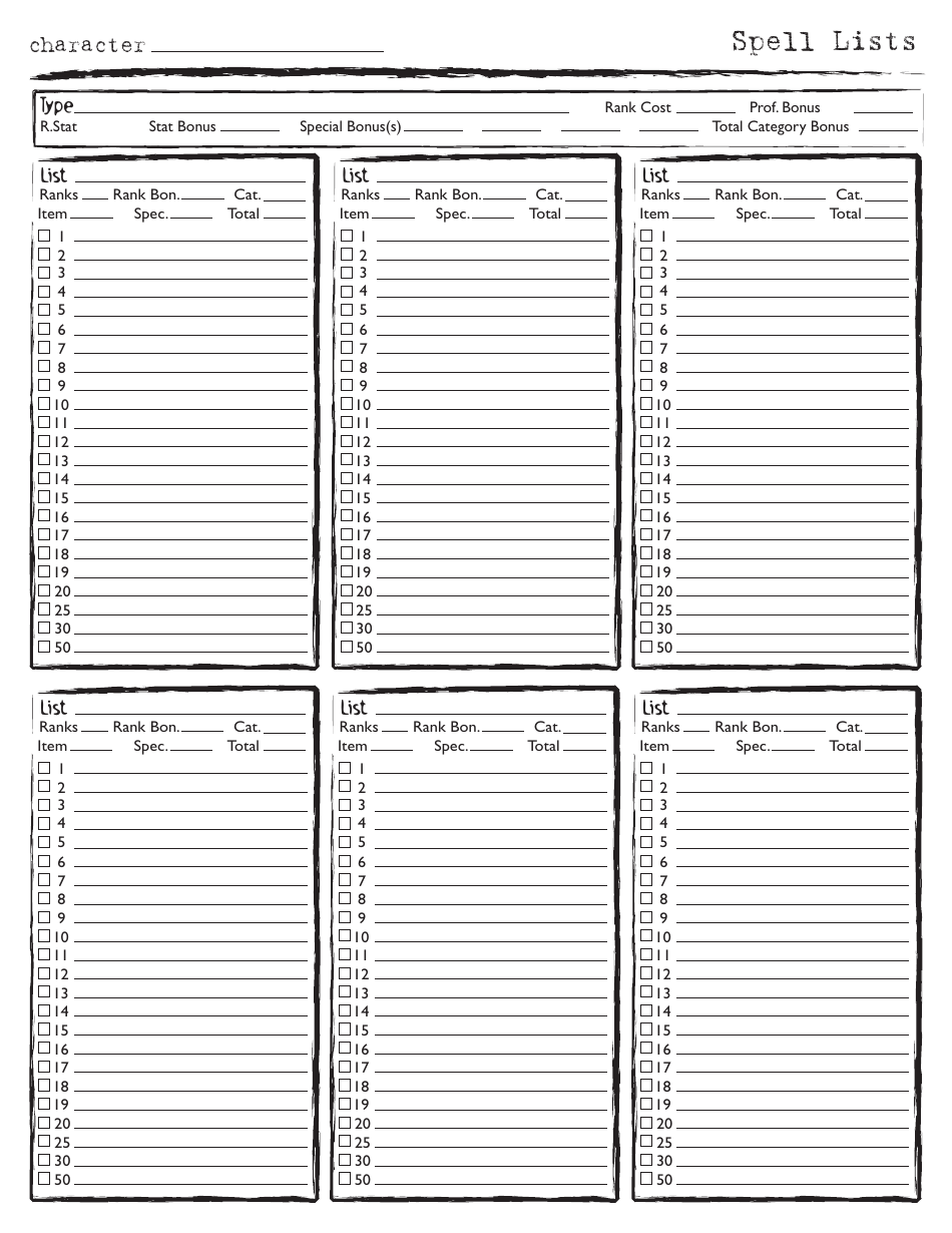 Rolemaster Character Sheet Download Printable Pdf Templateroller