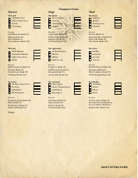 Eso Templar Character Sheet, Page 4