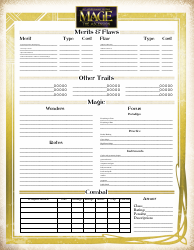 Mage the Ascension Interactive Pre-made Character Sheet, Page 2