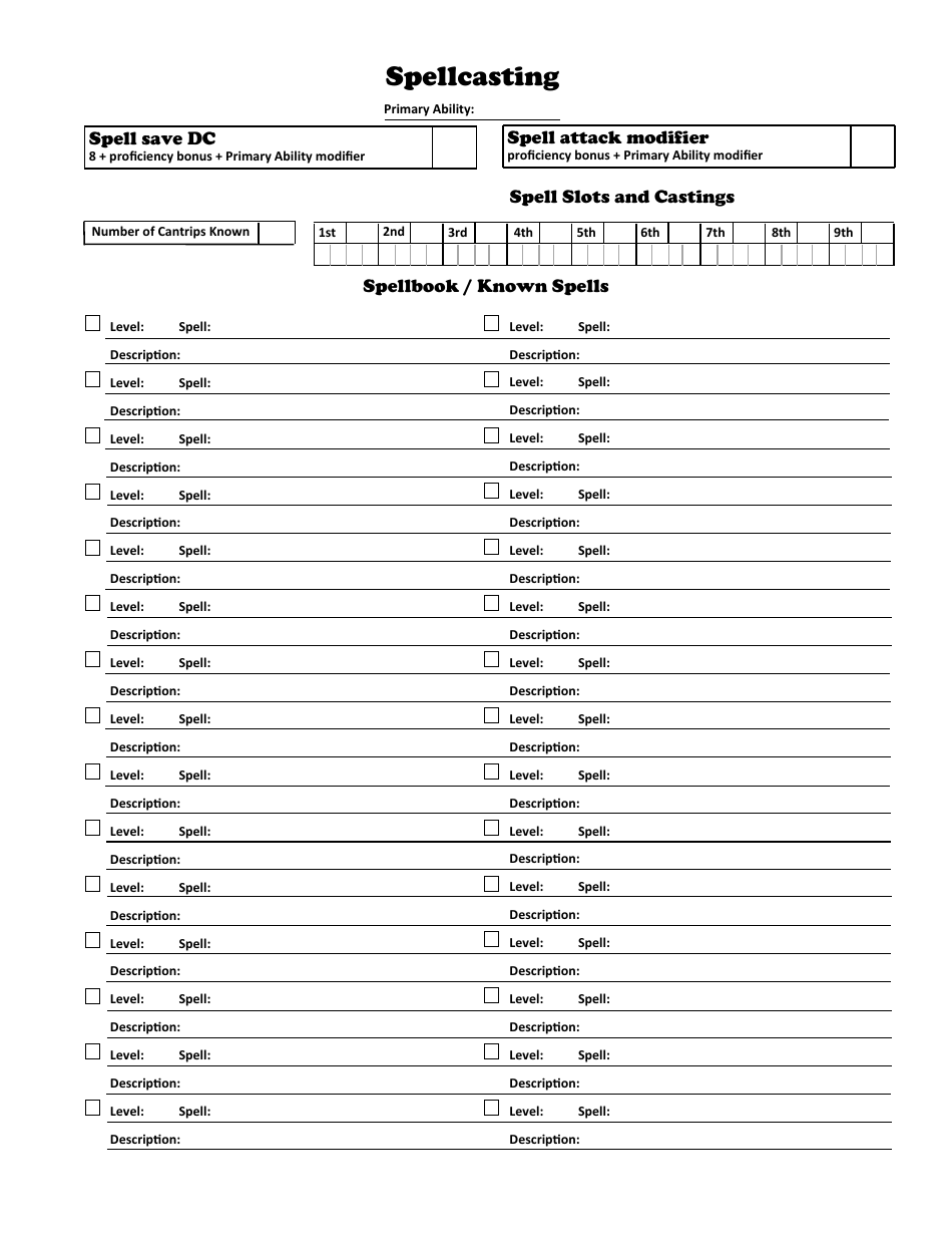 Dd 5.0e Character Sheet, Page 3