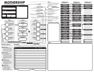 Document preview: Mothership Playtesting Character Sheet