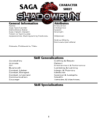 Document preview: Shadowrun 6 Character Sheet
