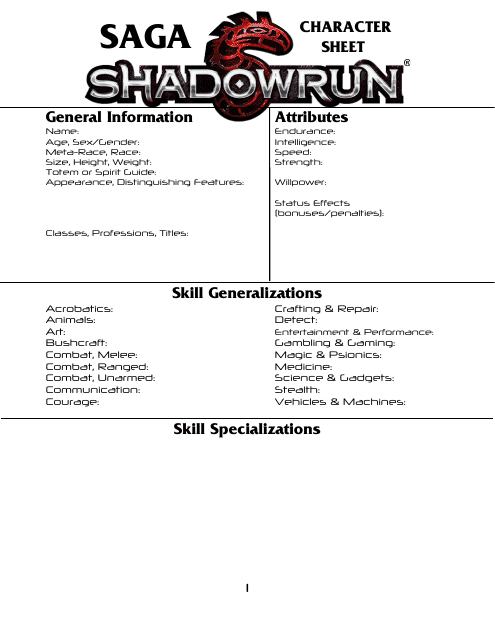 Shadowrun 6 Character Sheet