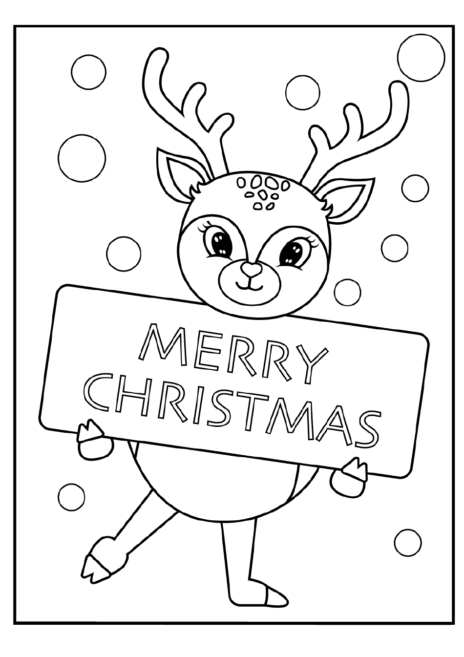 Reindeer Coloring Pages - Merry Christmas Download Printable PDF ...