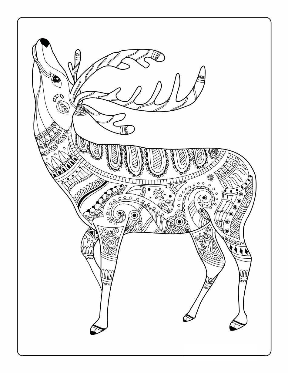 Reindeer Coloring Pages - Beautiful Reindeer Download Printable Pdf 