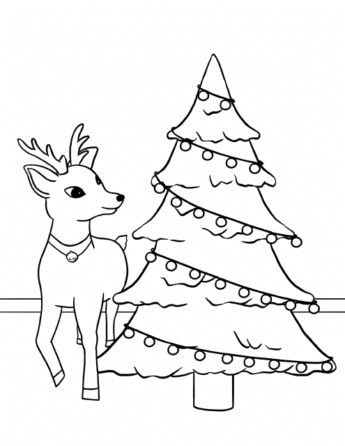 Reindeer Coloring Pages - Celebration