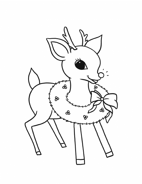 Funny Reindeer Coloring Page