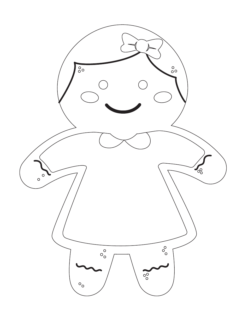 Gingerbread girl template - Printable document