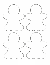 Document preview: Gingerbread Man Template - Four Men