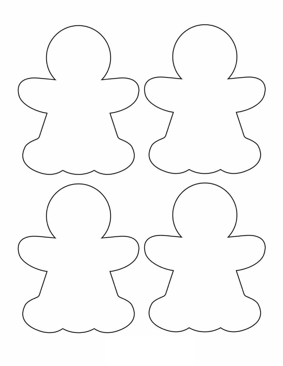 Gingerbread Man Template Four Men Download Printable PDF Templateroller