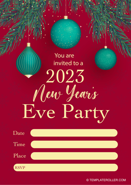 New Year Invitation Template - Eve Party