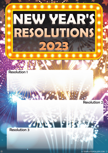New Year's Resolutions Template - Fireworks
