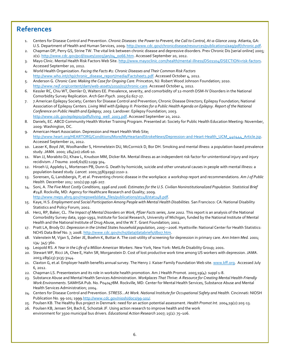 Mental Health and Chronic Diseases, Page 6