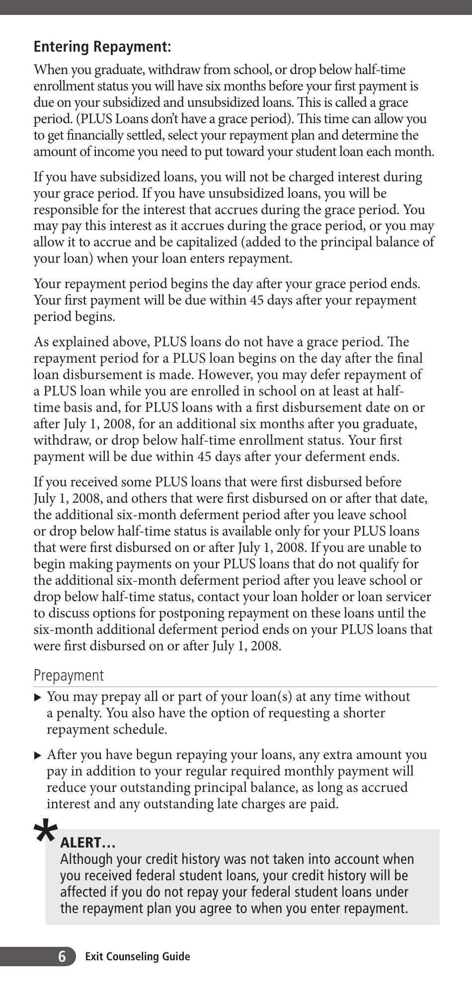 Exit Counseling Guide for Federal Student Loan Borrowers, Page 10