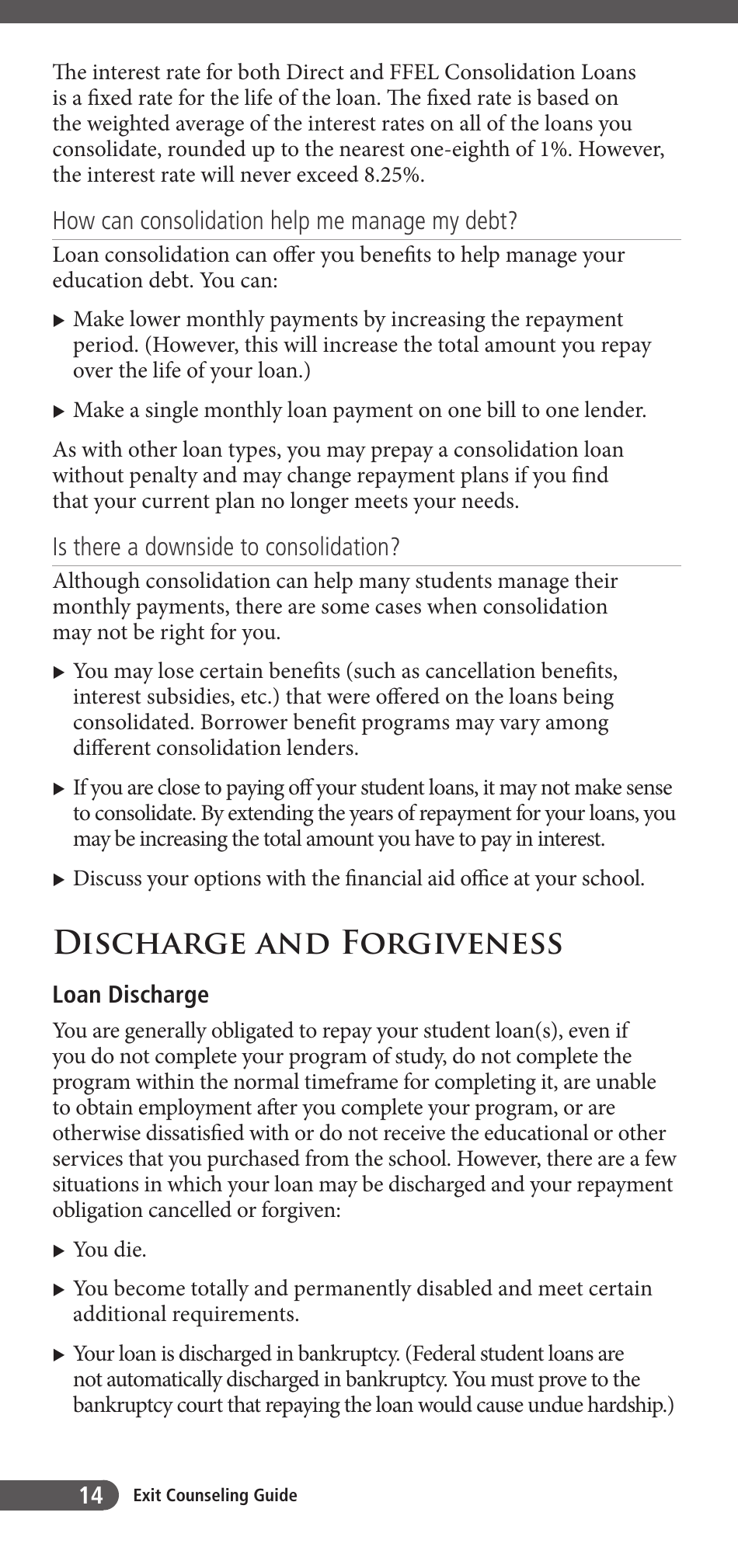 Exit Counseling Guide for Federal Student Loan Borrowers, Page 18