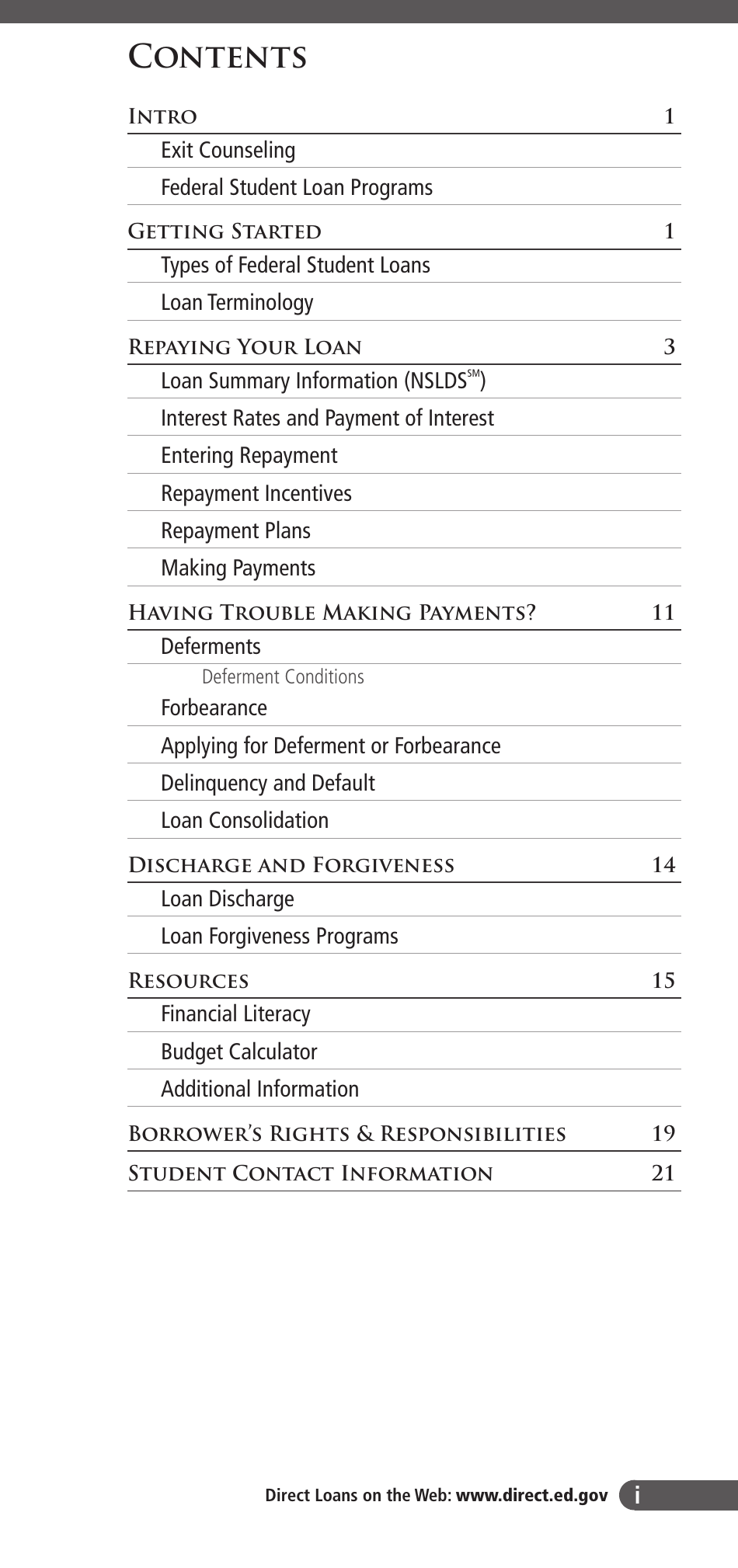 Exit Counseling Guide for Federal Student Loan Borrowers, Page 3