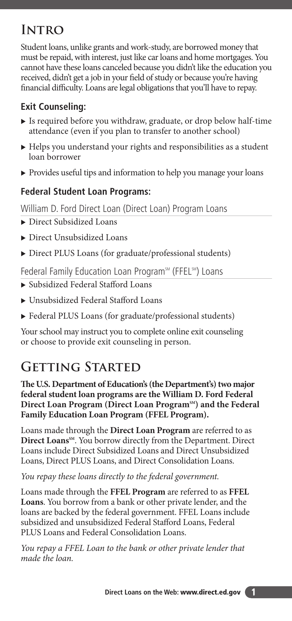Exit Counseling Guide for Federal Student Loan Borrowers, Page 5