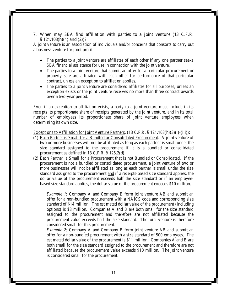 Small Business Compliance Guide Size and Affiliation, Page 11