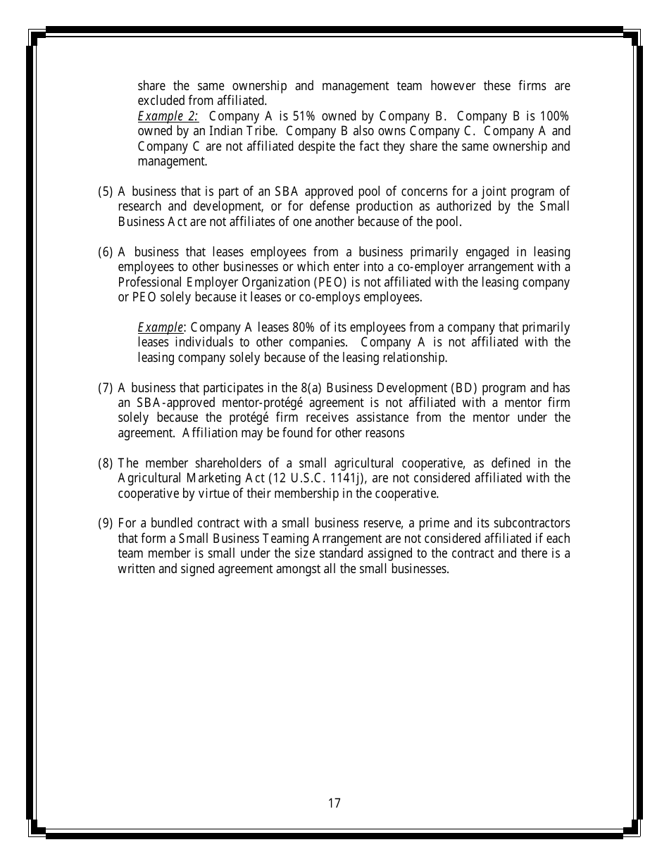 Small Business Compliance Guide Size and Affiliation, Page 17