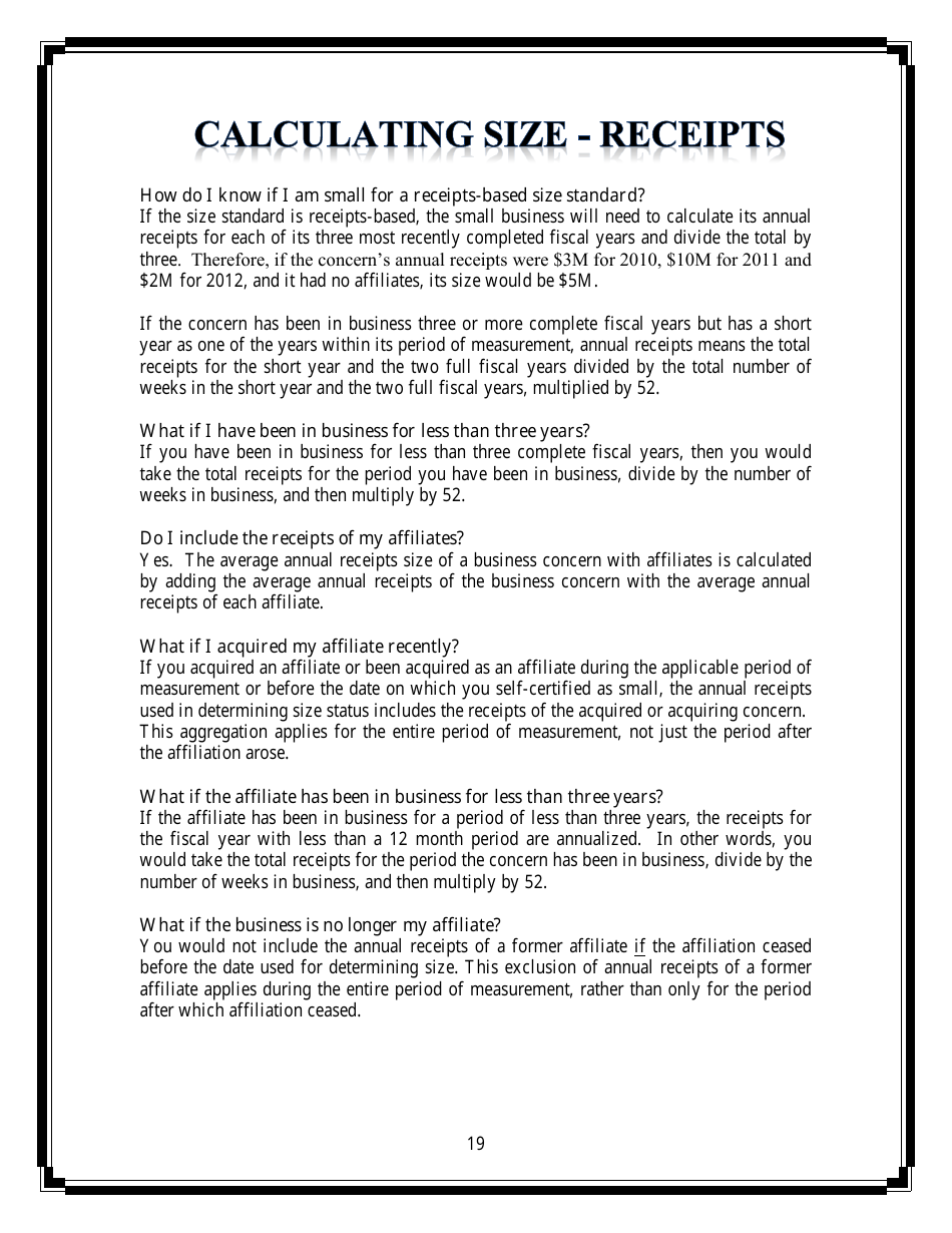Small Business Compliance Guide Size and Affiliation, Page 19