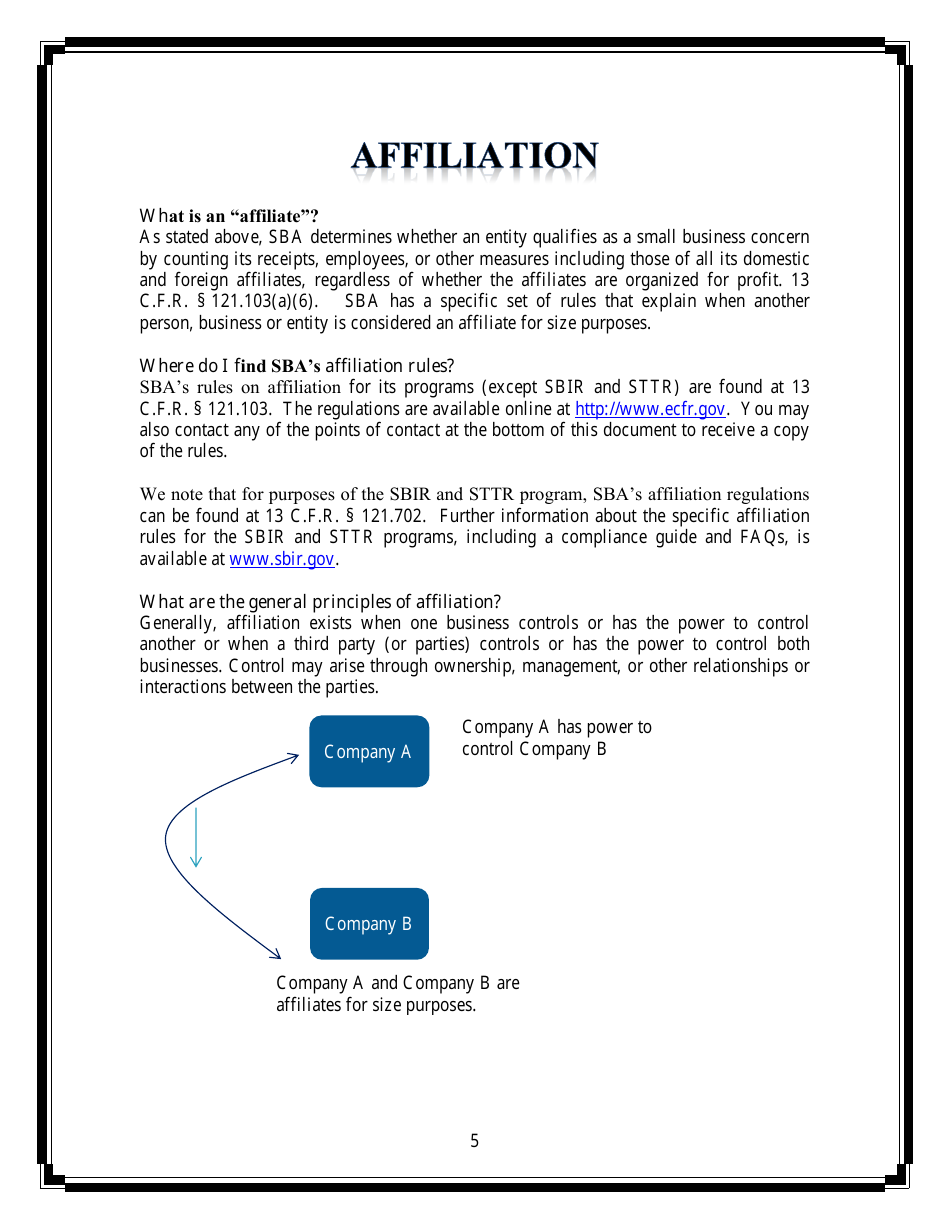 Small Business Compliance Guide Size and Affiliation, Page 5