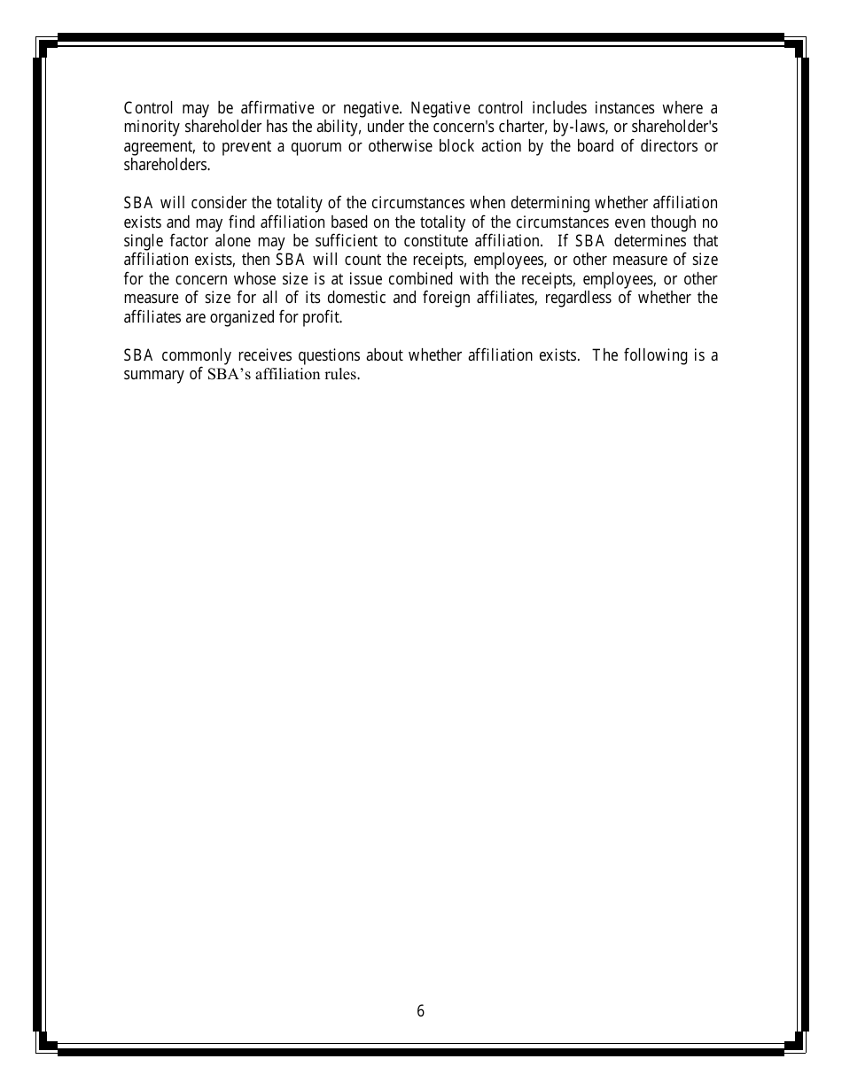 Small Business Compliance Guide Size and Affiliation, Page 6