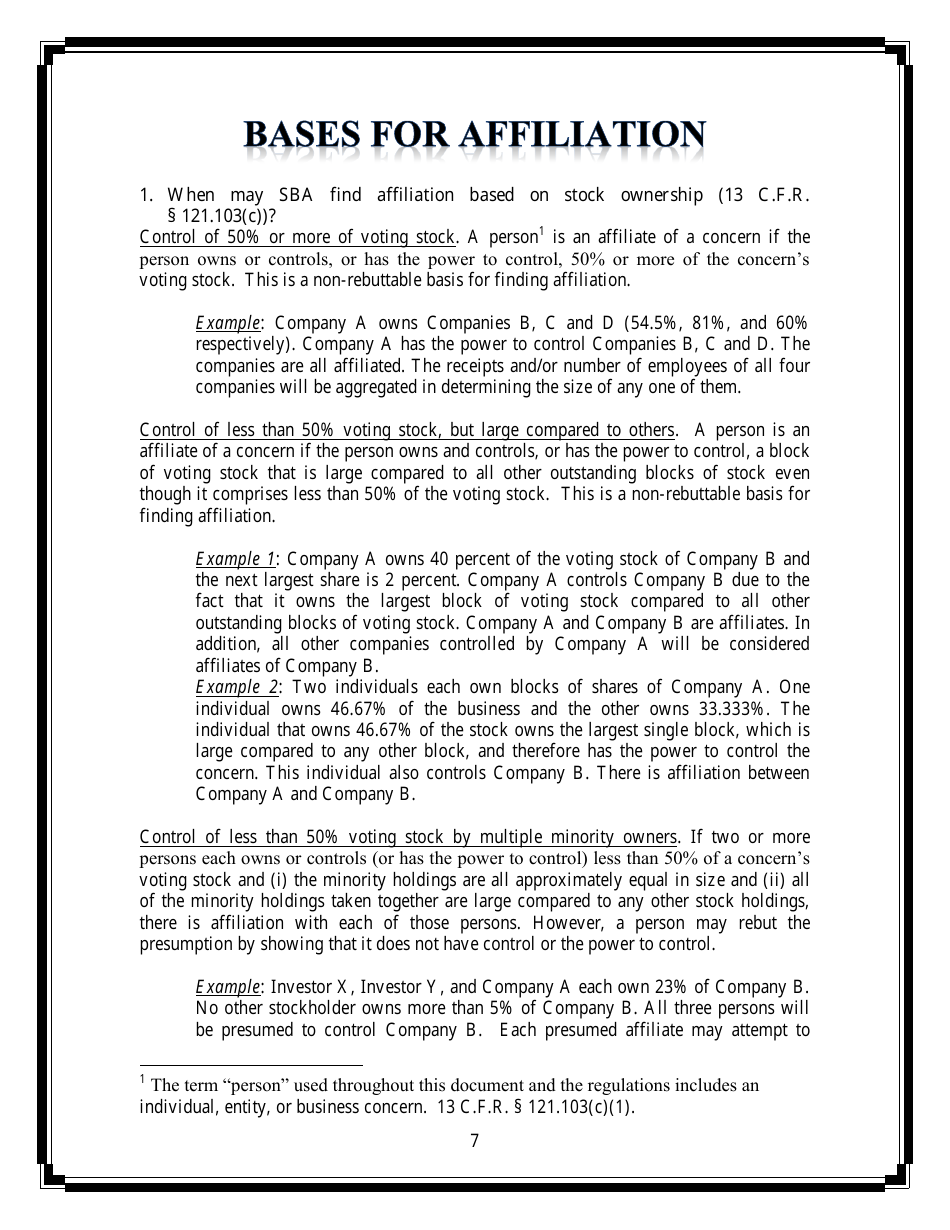 Small Business Compliance Guide Size and Affiliation, Page 7