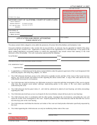 Document preview: Form JV-2007 Application and Order Appointing Child Advocate - County of Santa Clara, California