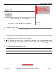 Document preview: Form CR-6084 Application for Sealing of Documents - County of Santa Clara, California