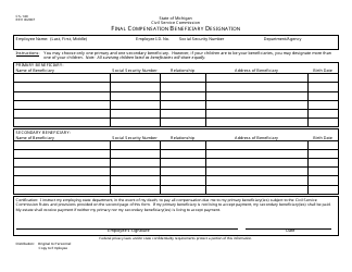 Form CS-140 Final Compensation Beneficiary Designation - Michigan