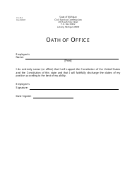 Document preview: Form CS-314 Oath of Office - Michigan