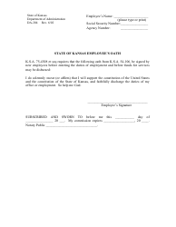 Document preview: Form DA-204 State of Kansas Employee's Oath - Kansas