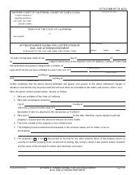 Attachment CR-6014 Affidavit/Undertaking for Justification of Bail and Acknowledgement (Pursuant to 1278, 1279, 1280, 1280a, 1280.1 Penal Code) - County of Santa Clara, California
