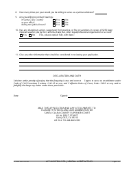 Form CV-5007 Application for Judicial Arbitrators - County of Santa Clara, California, Page 2