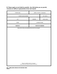 Ambulance Services Fee Review Form - Prince Edward Island, Canada, Page 2