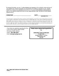 Ambulance Services Fee Review Form - Prince Edward Island, Canada, Page 3