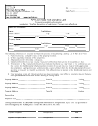 Document preview: Application for Zoning Lot - City of Flint, Michigan
