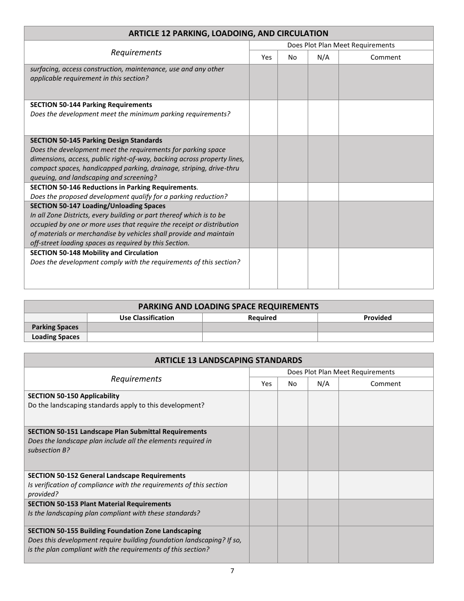 Site Plan Checklist - City of Flint, Michigan, Page 7