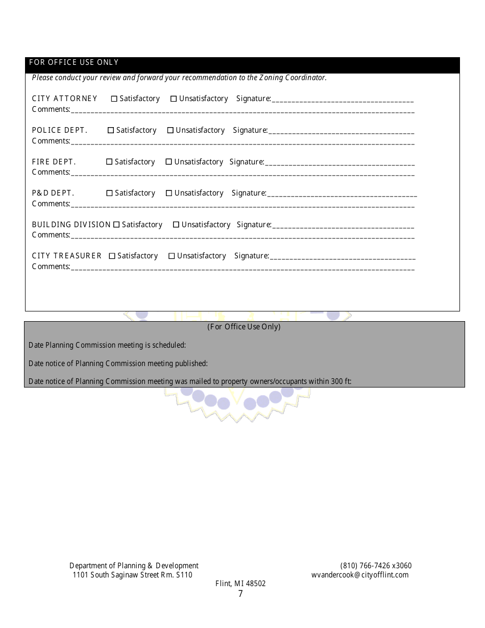 Group G Marihuana Facilities Special Regulated Use Permit / License Application - City of Flint, Michigan, Page 7