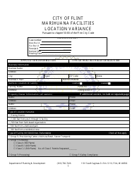 Document preview: Marihuana Facilities Location Variance - City of Flint, Michigan