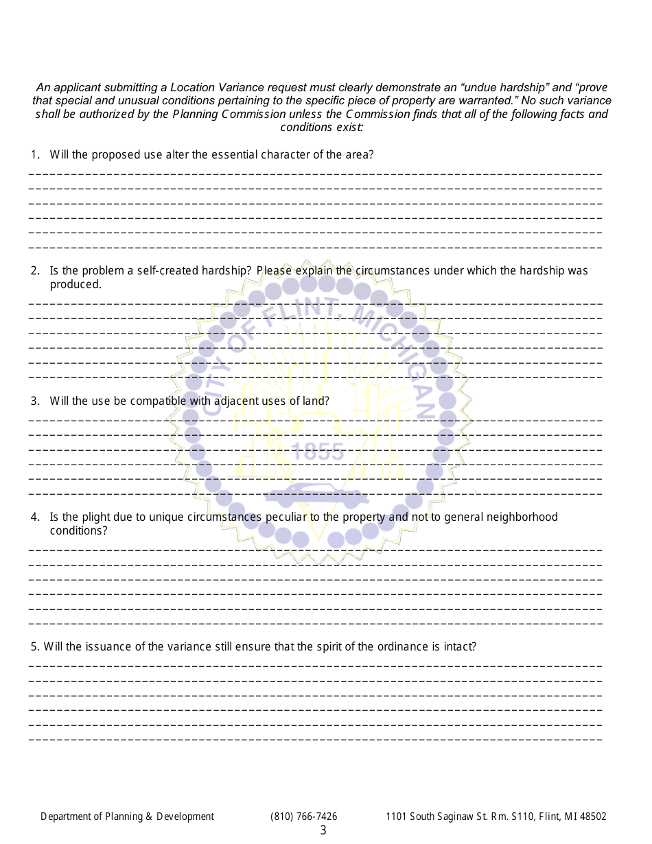 Marihuana Facilities Location Variance - City of Flint, Michigan, Page 3