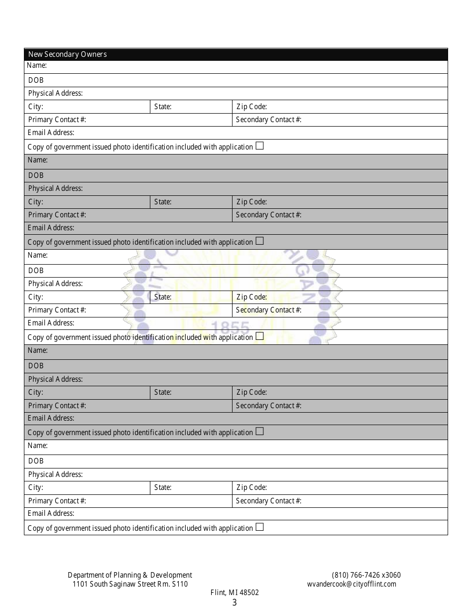 Marihuana Facilities Change in Ownership - City of Flint, Michigan, Page 3
