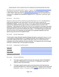 Document preview: Agreement for Expedited Site Remediation Program Review - Illinois