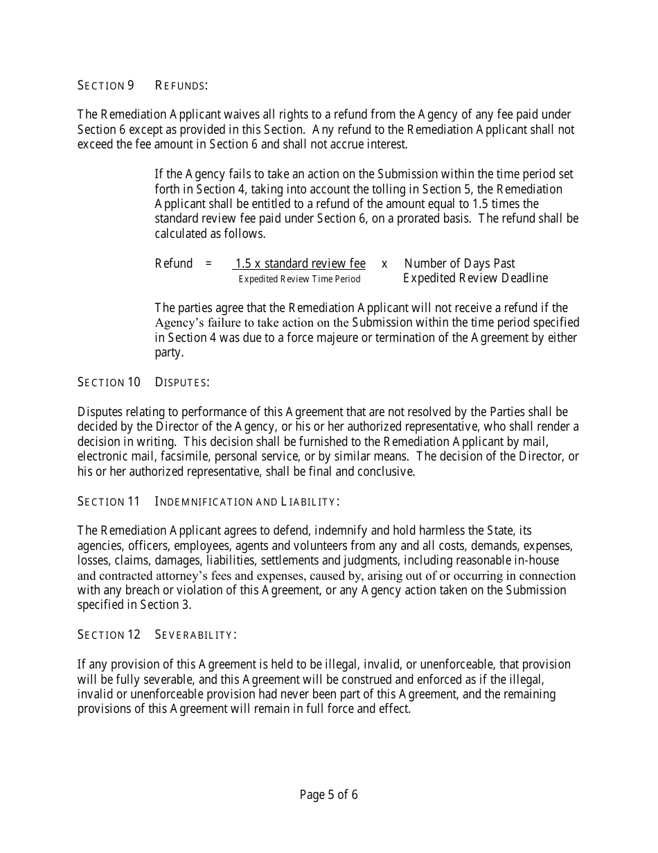 Agreement for Expedited Site Remediation Program Review - Illinois, Page 5