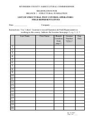 Registration for Branch 1 - Structural Fumigation - County of Riverside, California, Page 3