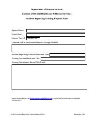 Document preview: Incident Reporting Training Request Form - New Jersey