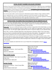 Form ABFM004 Request for an Absentee Ballot for Primary, General and/or Special Elections - Delaware, Page 2