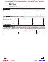 Form REV-1065 Names of Corporate Officers - Pennsylvania